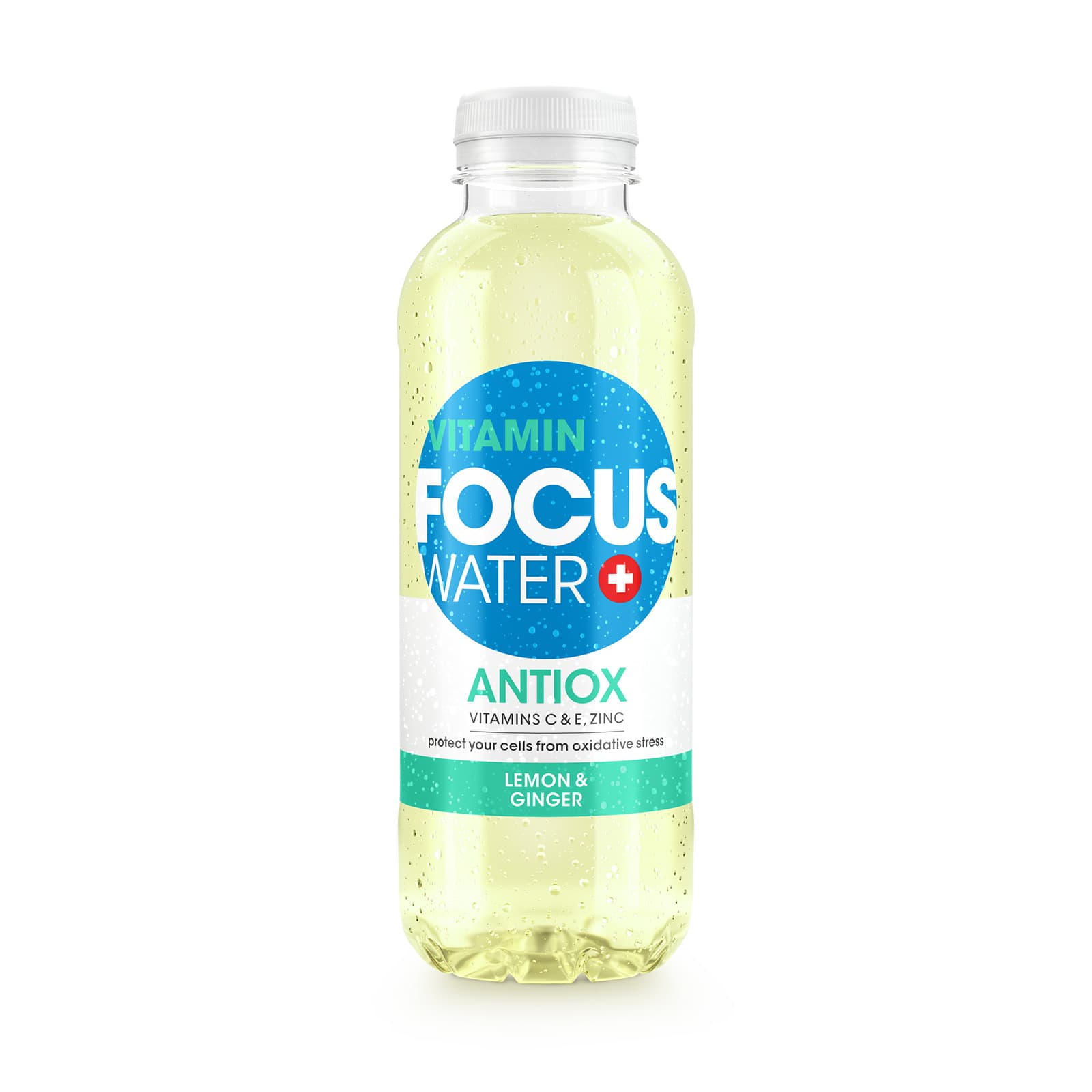 Flasche Focuswater Vitaminwasser Antiox Zitrone Limette
